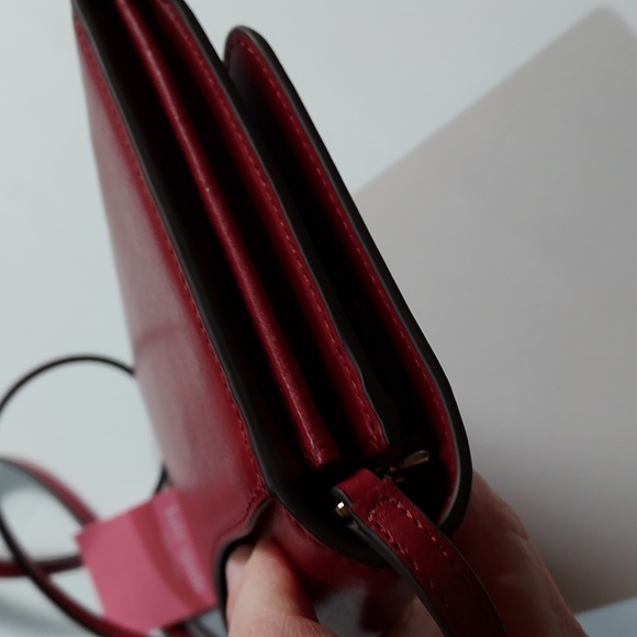 Kate spade Kerri ♠️ Smooth Leather Cranberry crossbody,  NWT - Picture 10 of 12